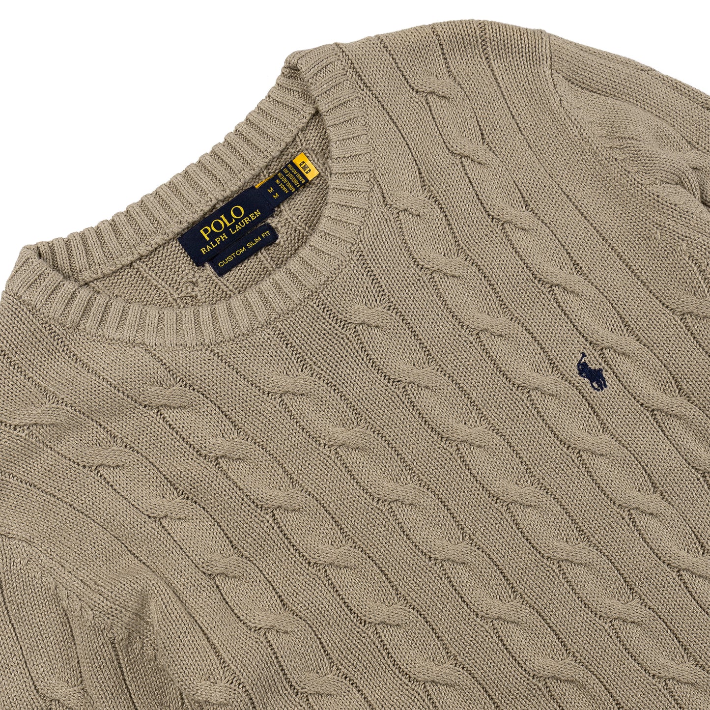 Round Neck Cable-Knit Woolen Sweater Biscuit RNS-08