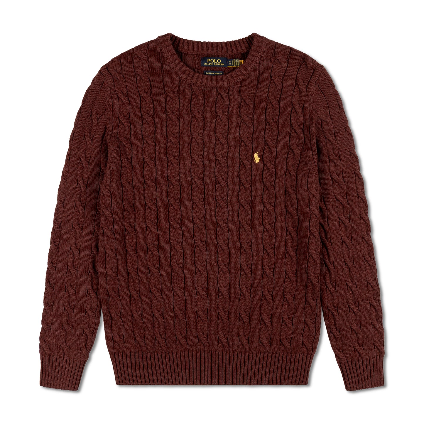 Round Neck Cable-Knit Woolen Sweater Maroon RNS-07