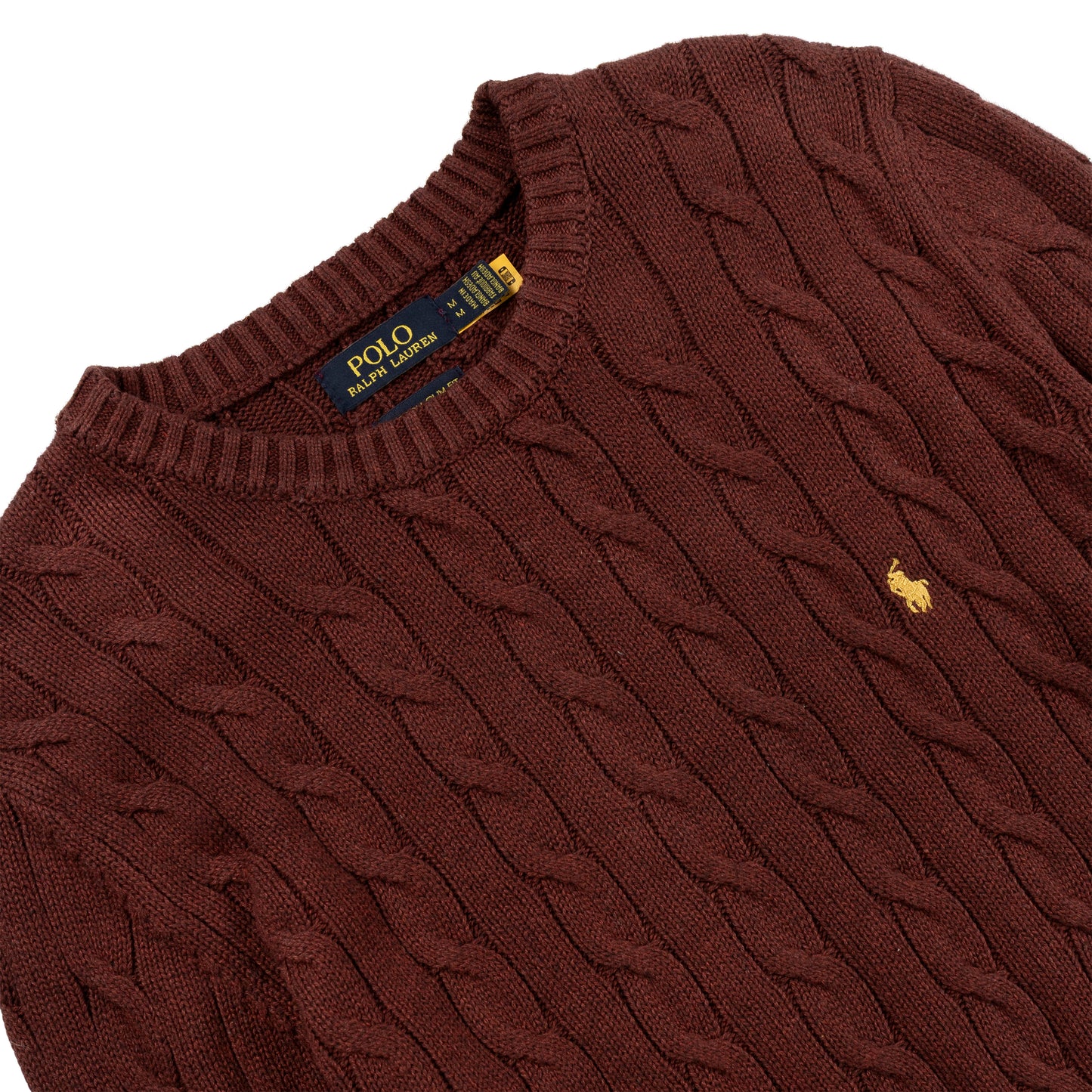 Round Neck Cable-Knit Woolen Sweater Maroon RNS-07