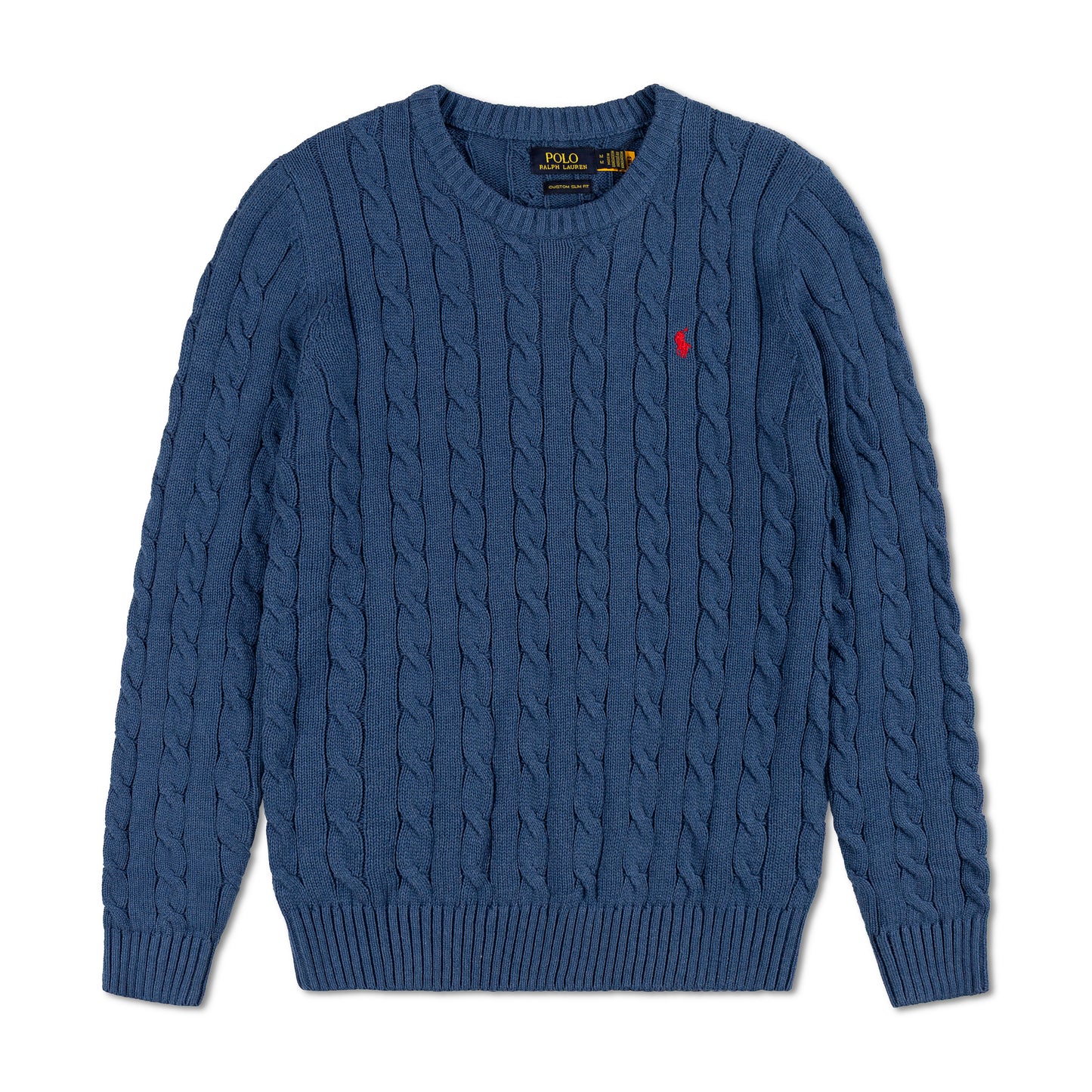 Round Neck Cable-Knit Woolen Sweater Royal Blue RNS-03