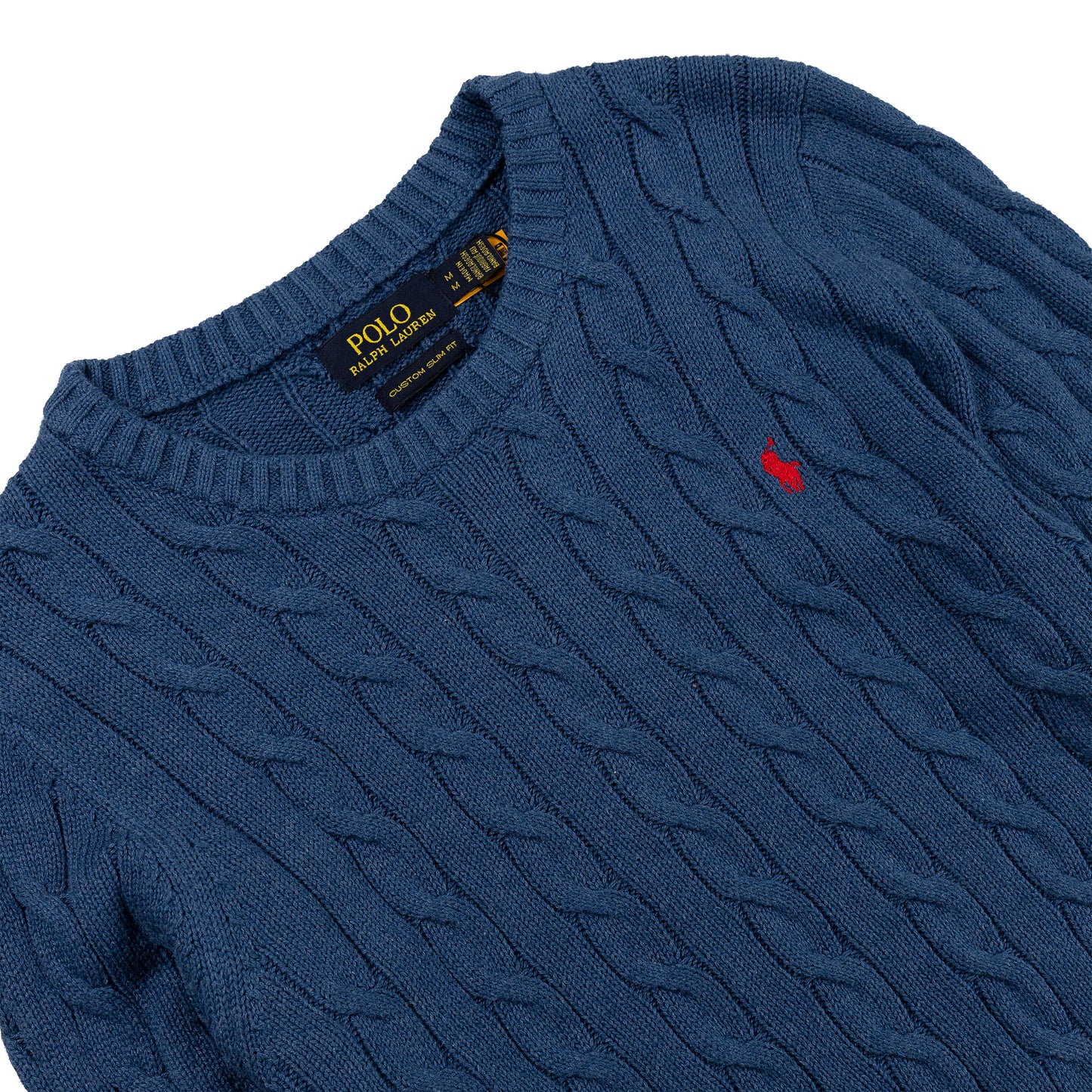 Round Neck Cable-Knit Woolen Sweater Royal Blue RNS-03