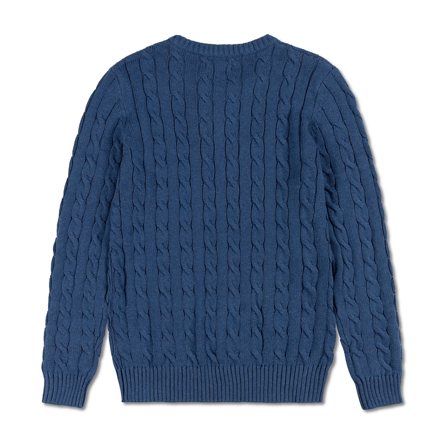 Round Neck Cable-Knit Woolen Sweater Royal Blue RNS-03