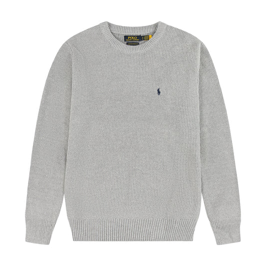 Round Neck Knit Woolen Cotton Sweater Ash RNS-11