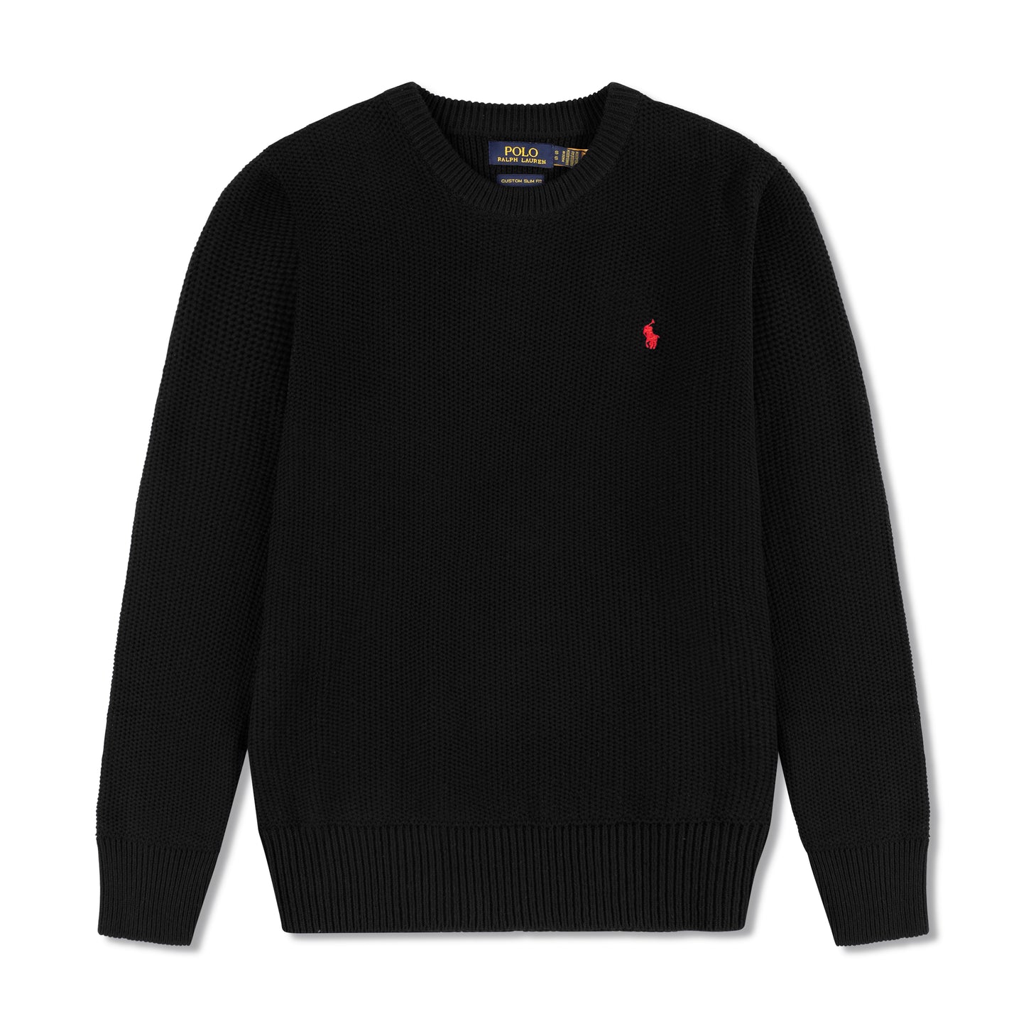 Round Neck Knit Woolen Cotton Sweater Black RNS-10