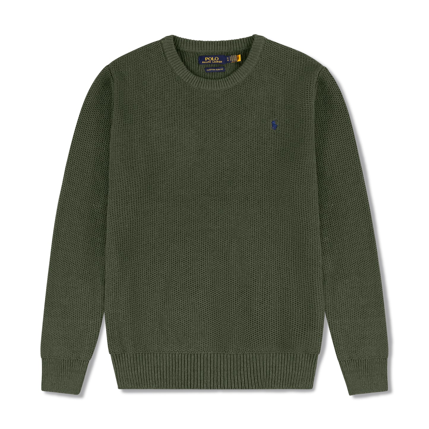 Round Neck Knit Woolen Cotton Sweater Olive Green RNS-12